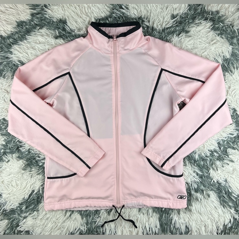 Reebok Women's Pink Full Zip Athletic Jacket Long Sleeve Size Medium